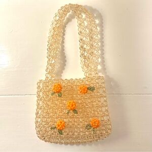 NWOT Acrylic Beaded Handbag Small Tote Carryall